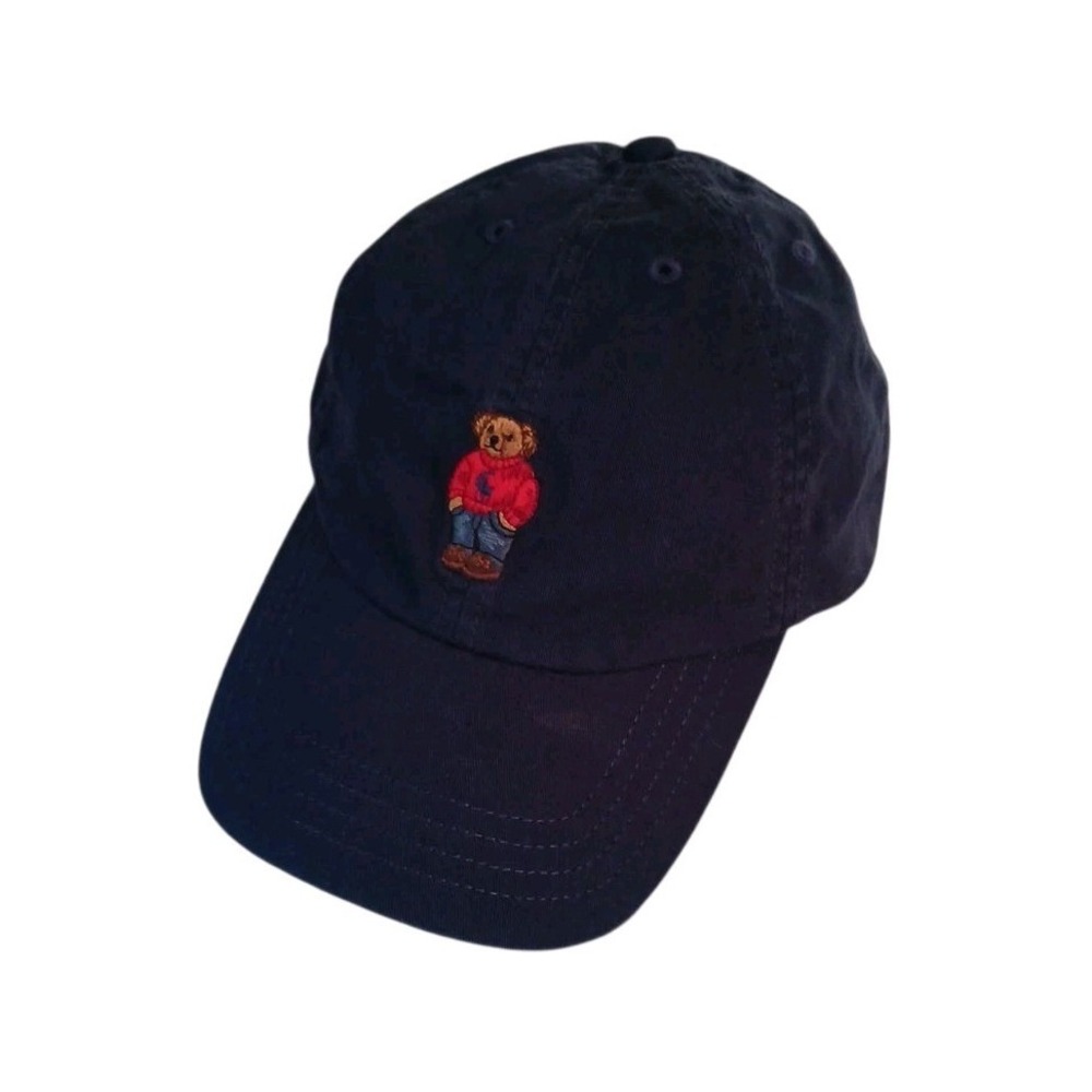 Polo Ralph Lauren Polo Bear Embroidered Baseball Cap Cotton Adjustable Navy 8/20